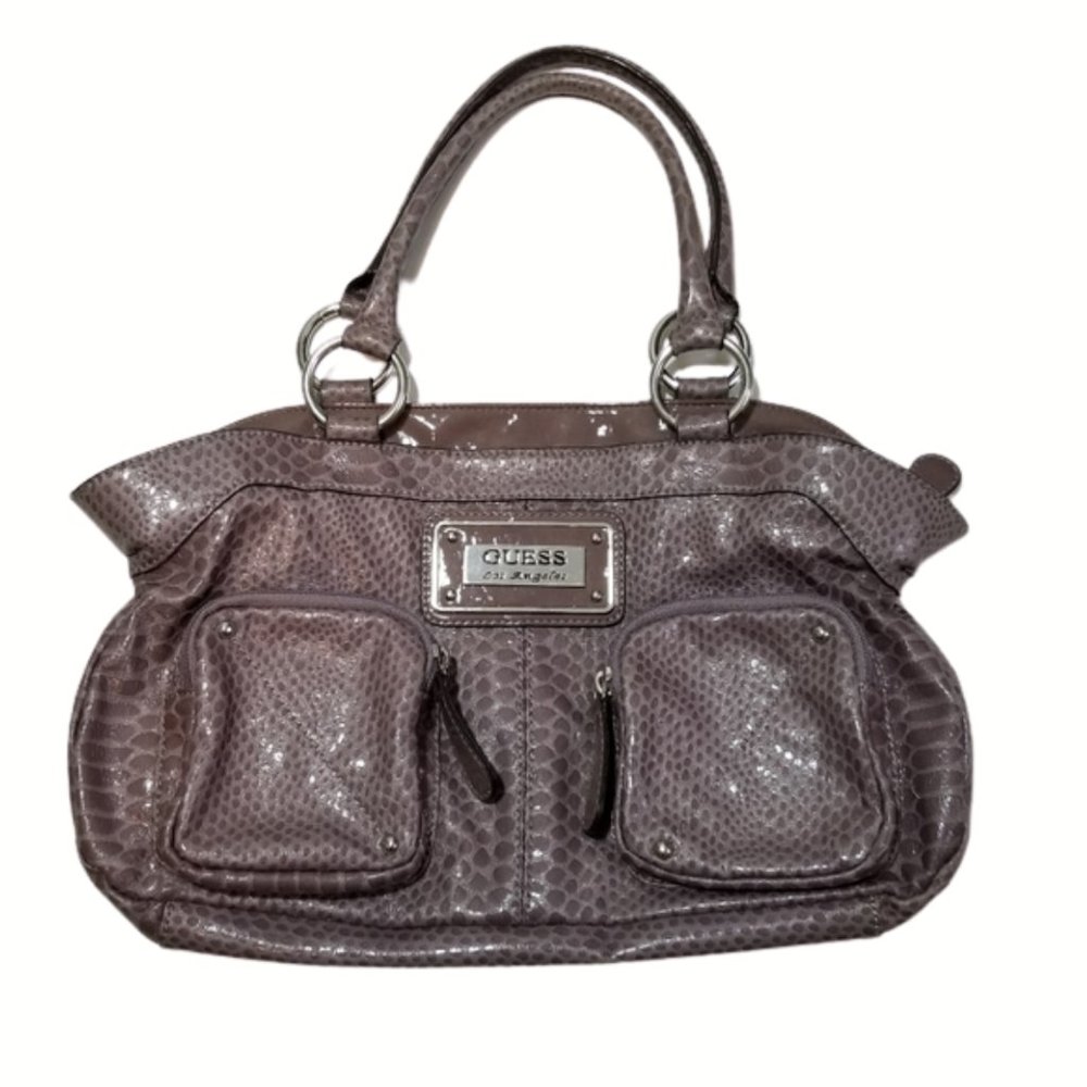 Guess Los Angeles Faux Reptile Print Handbag
